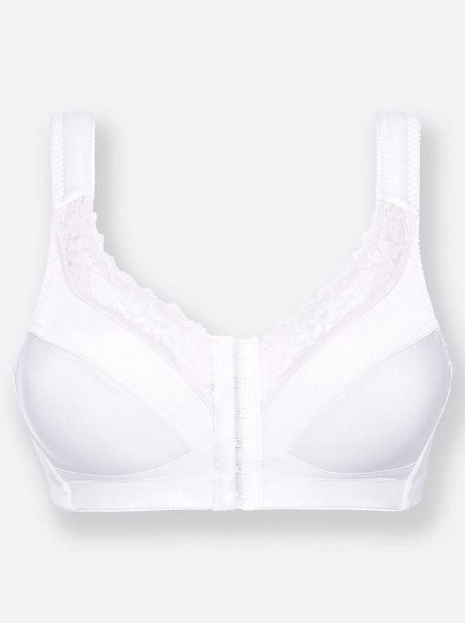 Swegmark niet-voorgevormde bh zonder beugel Maj met voorsluiting wit - Foto 3