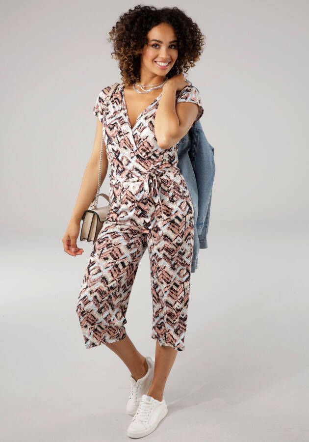 Tamaris Jumpsuit in culotte-stijl met bindceintuur nieuwe collectie