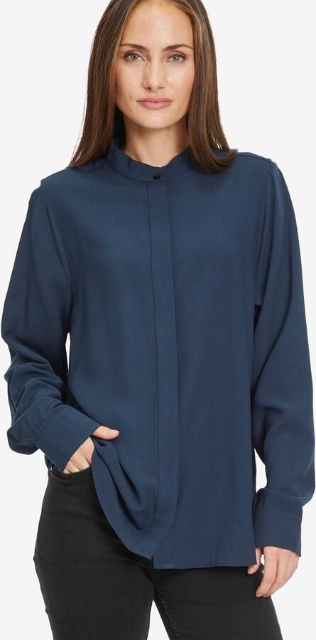 Tamaris Blouse met lange mouwen met lichte staande kraag - Foto 5