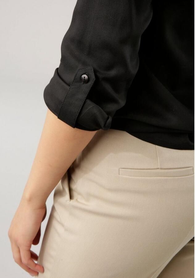 Tamaris Blouse zonder sluiting met opgerolde mouwen en zakken - Foto 5