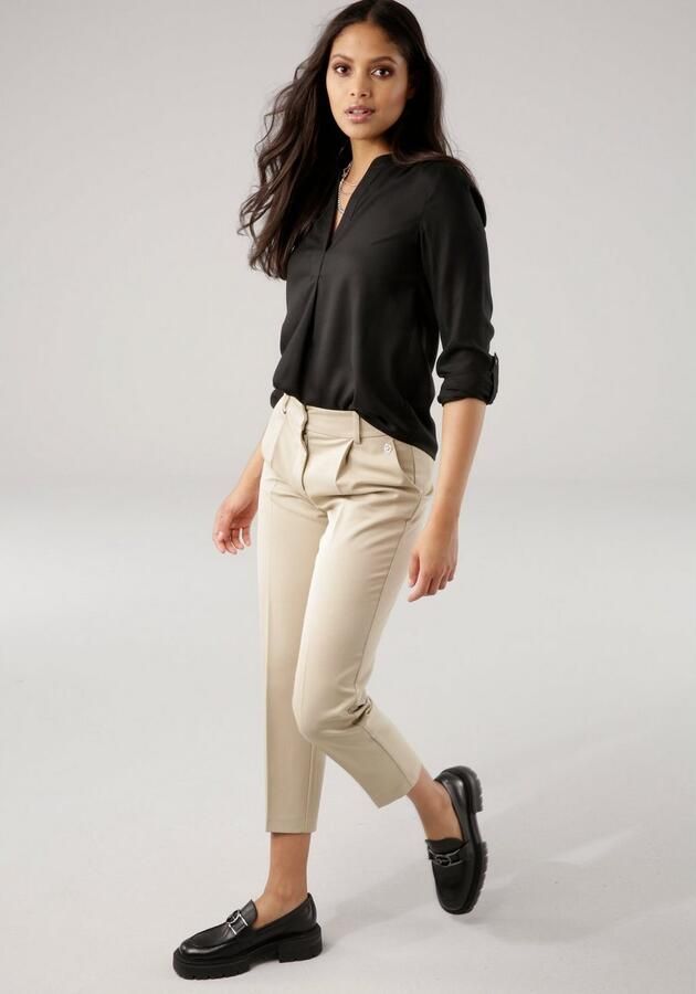 Tamaris Blouse zonder sluiting met opgerolde mouwen en zakken - Foto 9