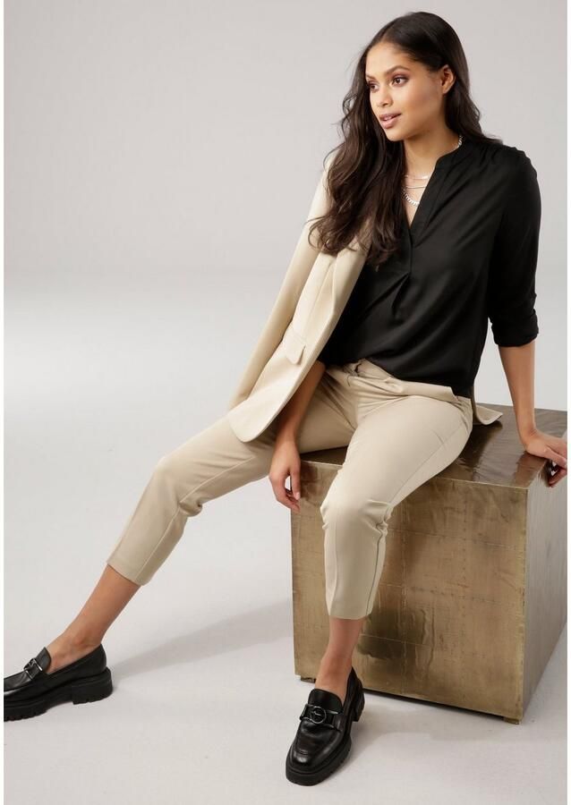 Tamaris Blouse zonder sluiting met opgerolde mouwen en zakken - Foto 3