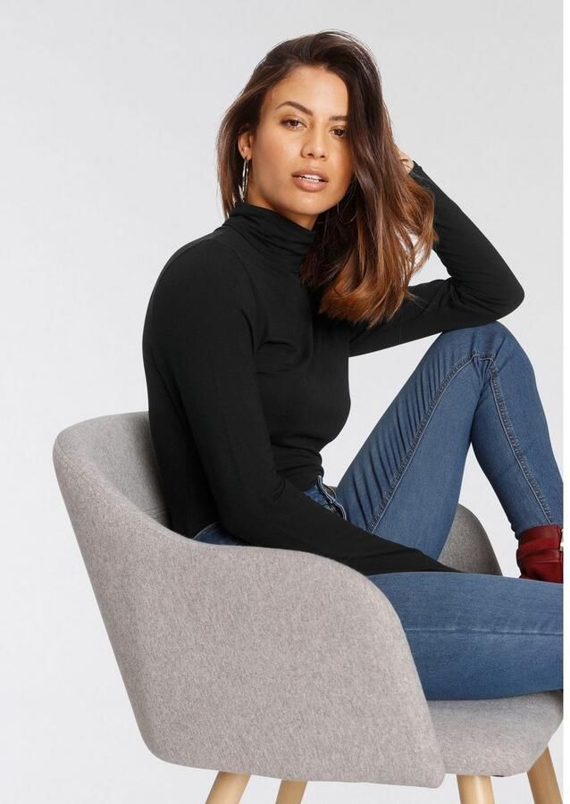 Tamaris Colshirt Lange mouw Basic van elastisch materiaal