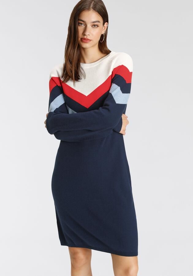 Tamaris Gebreide jurk casual look met ronde halslijn - Foto 7