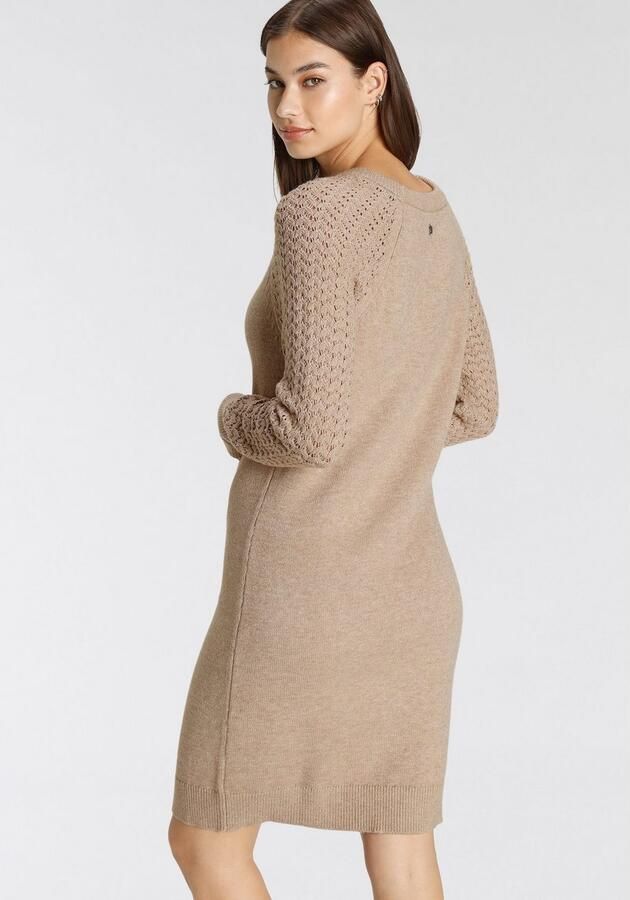 Tamaris Gebreide jurk Mini-lengte met ajourbreipatroon van Viscosemix - Foto 3