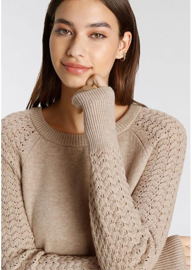 Tamaris Gebreide jurk Mini-lengte met ajourbreipatroon van Viscosemix