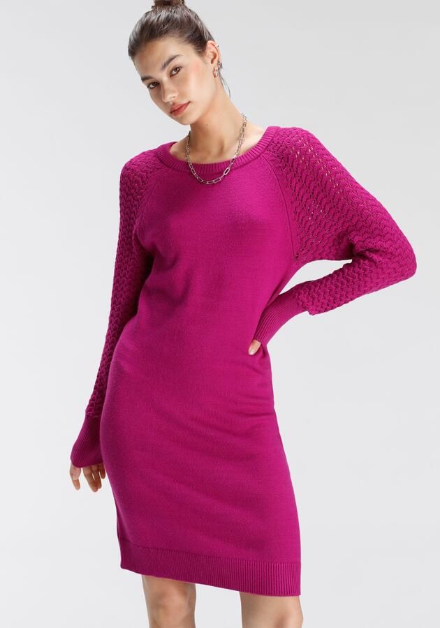 Tamaris Gebreide jurk Mini-lengte met ajourbreipatroon van Viscosemix - Foto 8