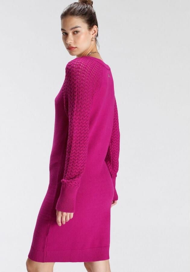 Tamaris Gebreide jurk Mini-lengte met ajourbreipatroon van Viscosemix - Foto 3