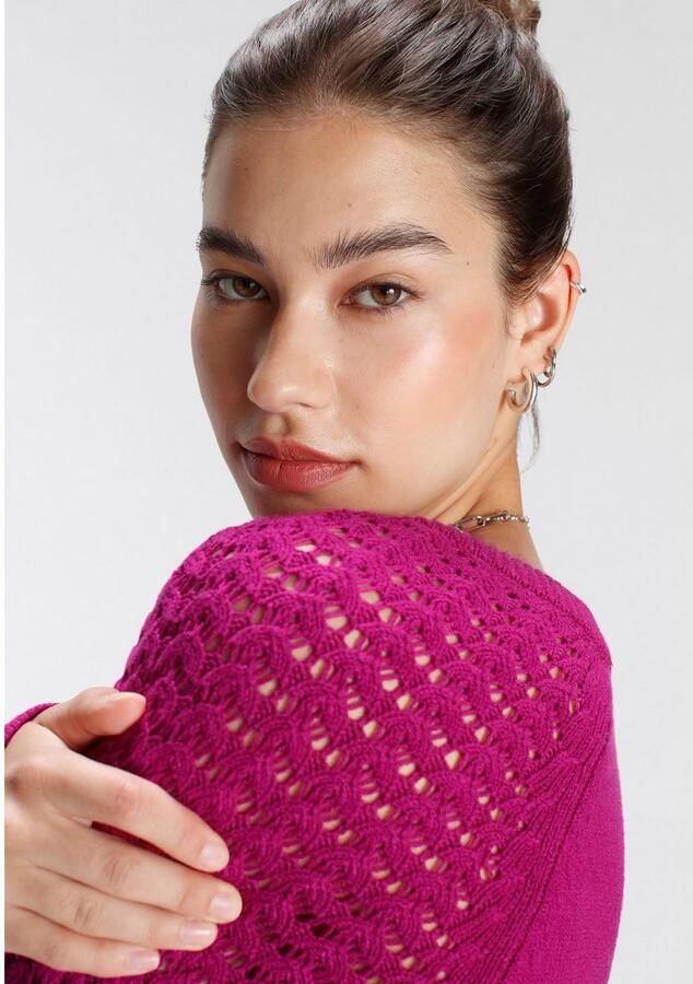 Tamaris Gebreide jurk Mini-lengte met ajourbreipatroon van Viscosemix - Foto 2