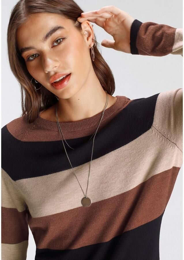 Tamaris Gebreide jurk nonchalante look in streepdesign