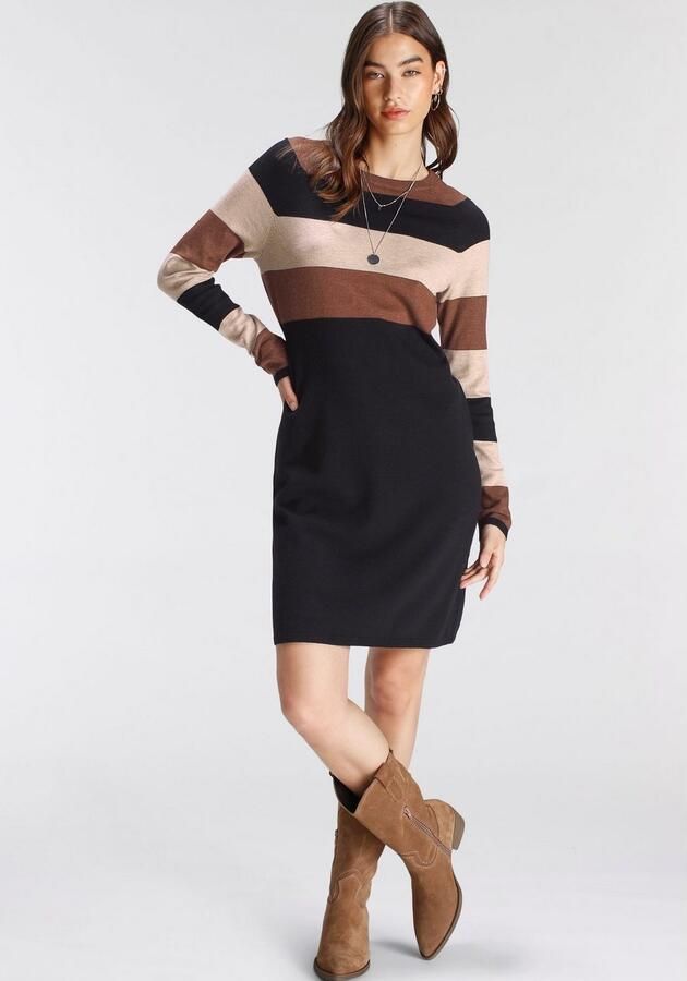 Tamaris Gebreide jurk nonchalante look in streepdesign - Foto 5