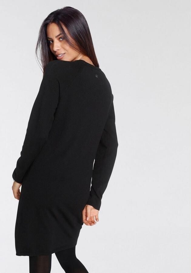 Tamaris Gebreide jurk nonchalante mini-jurk van viscosemix