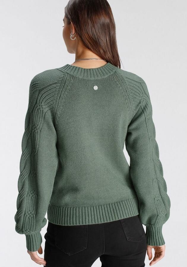 Tamaris Gebreide trui met ronde halslijn en kabelpatroon - Foto 5