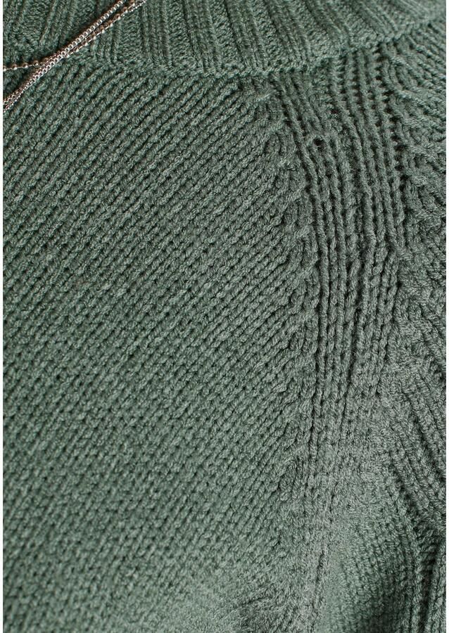 Tamaris Gebreide trui met ronde halslijn en kabelpatroon - Foto 3