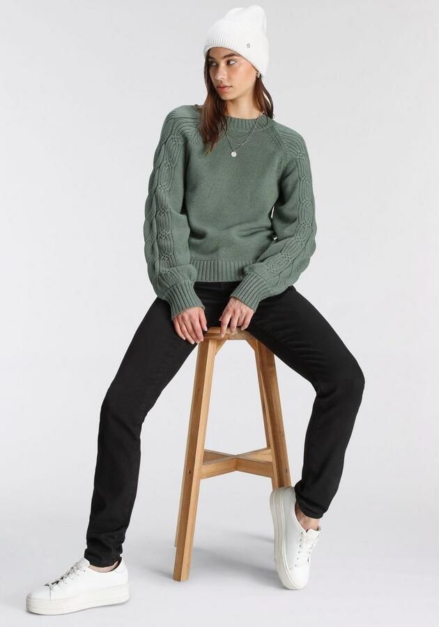 Tamaris Gebreide trui met ronde halslijn en kabelpatroon - Foto 6
