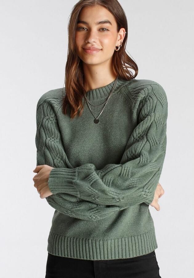 Tamaris Gebreide trui met ronde halslijn en kabelpatroon - Foto 7