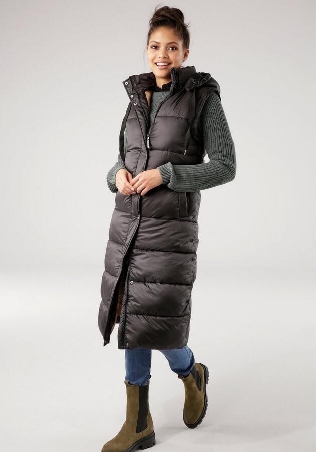 Tamaris Gewatteerde jas met afneembare mouwen en capuchon ook draagbaar als vest - Foto 4
