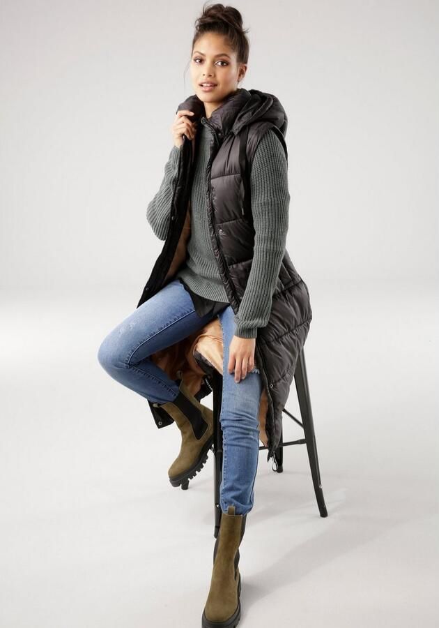 Tamaris Gewatteerde jas met afneembare mouwen en capuchon ook draagbaar als vest - Foto 12