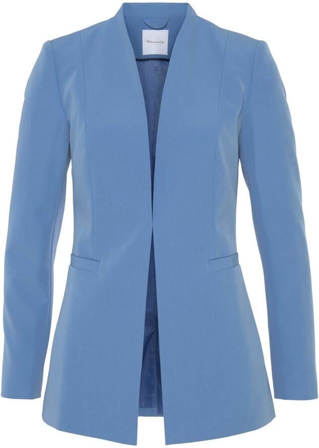 Tamaris Lange blazer zonder revers met haakjessluiting