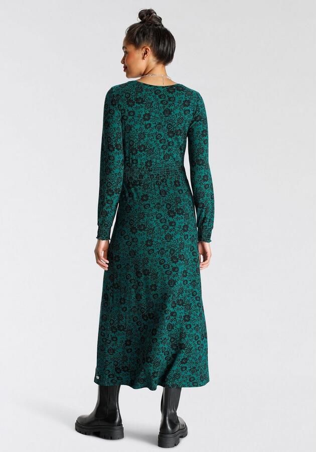 Tamaris Maxi-jurk figuurvolgend van jersey lange mouwen met ronde hals - Foto 3