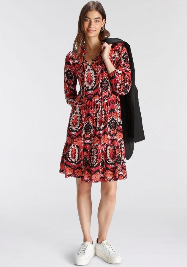 Tamaris Mini-jurk feestelijke gelegenheden van jersey stof lange mouwen - Foto 6