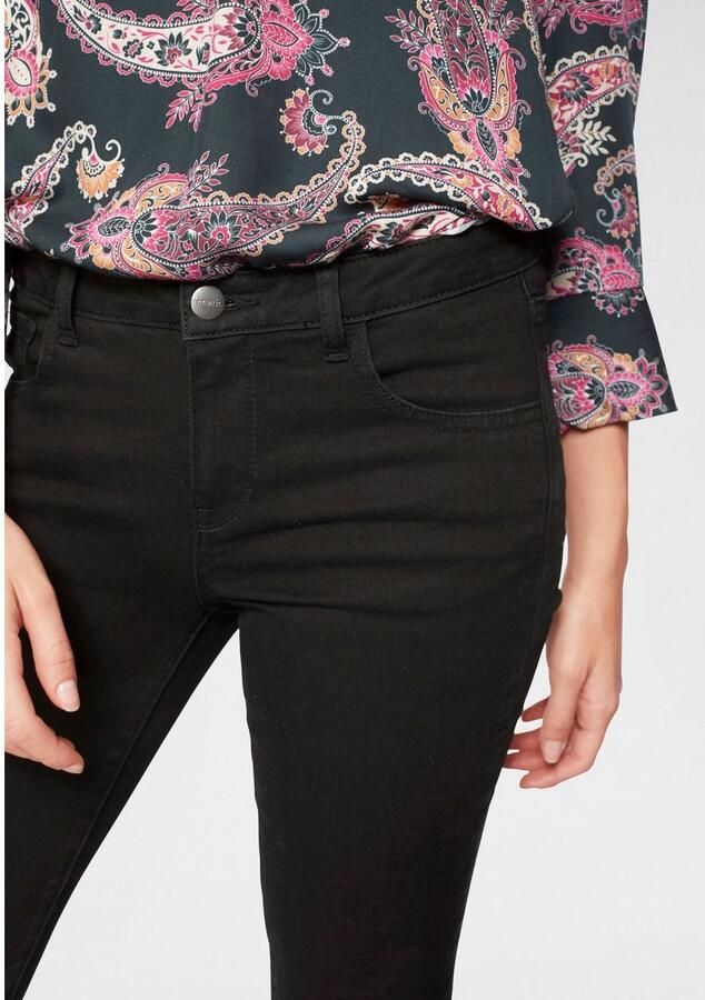 Tamaris Skinny fit jeans smalle broekpasvorm normale taille 5-pocket-vorm used-wassing