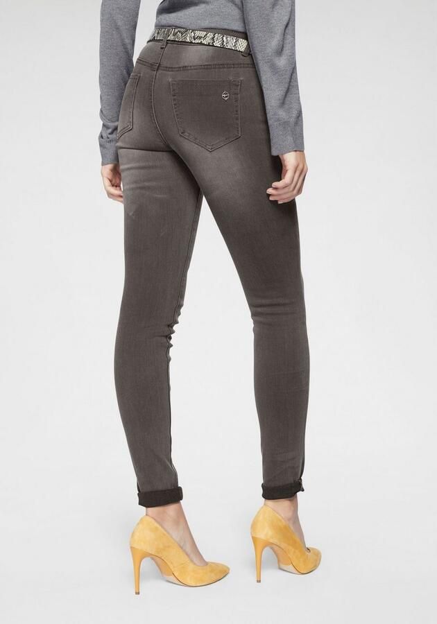 Tamaris Skinny fit jeans smalle broekpasvorm normale taille 5-pocket-vorm used-wassing - Foto 4