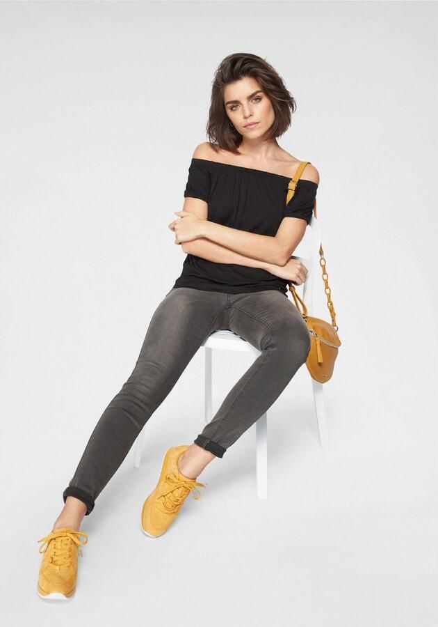 Tamaris Skinny fit jeans smalle broekpasvorm normale taille 5-pocket-vorm used-wassing - Foto 5