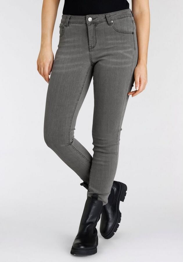 Tamaris Skinny fit jeans smalle broekpasvorm normale taille 5-pocket-vorm used-wassing - Foto 3