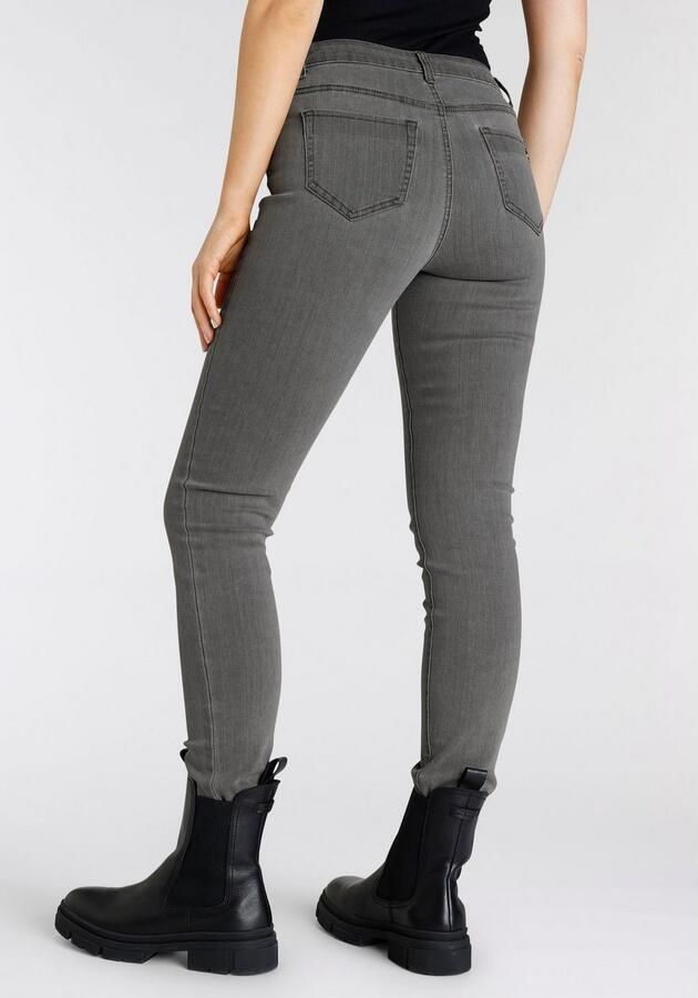 Tamaris Skinny fit jeans smalle broekpasvorm normale taille 5-pocket-vorm used-wassing - Foto 4