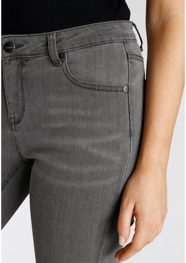 Tamaris Skinny fit jeans smalle broekpasvorm normale taille 5-pocket-vorm used-wassing