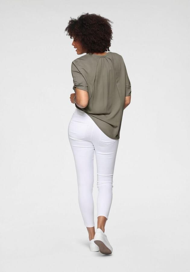 Tamaris Skinny fit jeans smalle broekpasvorm normale taille 5-pocket-vorm used-wassing