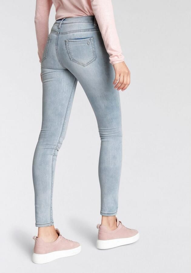 Tamaris Skinny fit jeans smalle broekpasvorm normale taille 5-pocket-vorm used-wassing - Foto 2