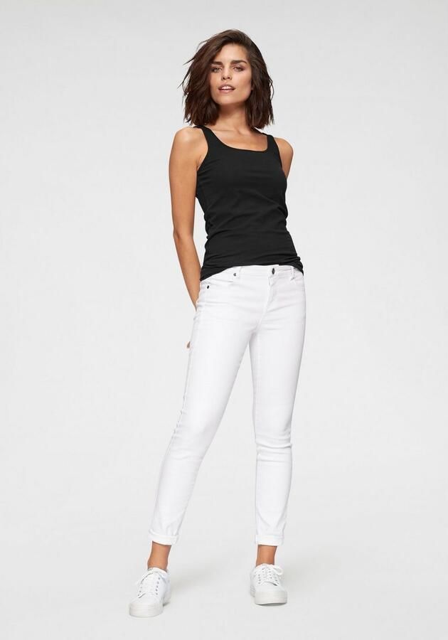 Tamaris Skinny fit jeans smalle broekpasvorm normale taille 5-pocket-vorm used-wassing - Foto 2