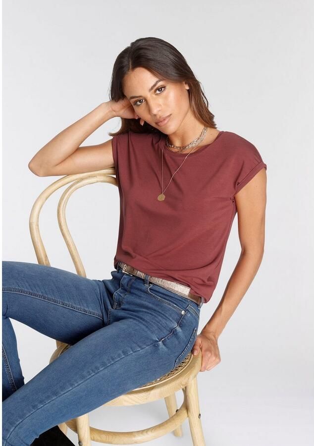 Tamaris T-shirt met ronde halslijn en oversized mouwen - Foto 5