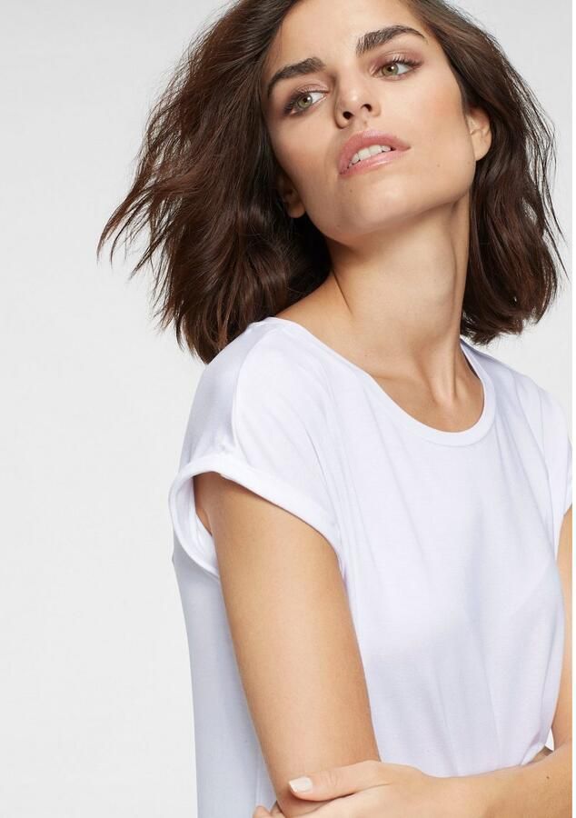 Tamaris T-shirt met ronde halslijn en oversized mouwen - Foto 3