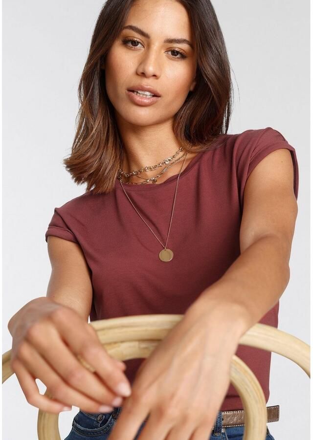 Tamaris T-shirt met ronde halslijn en oversized mouwen - Foto 2