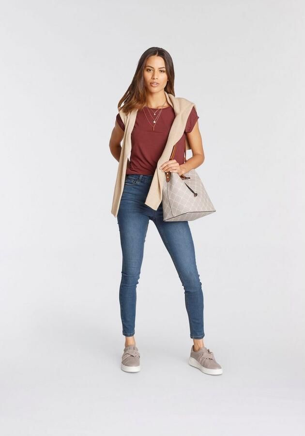 Tamaris T-shirt met ronde halslijn en oversized mouwen - Foto 8