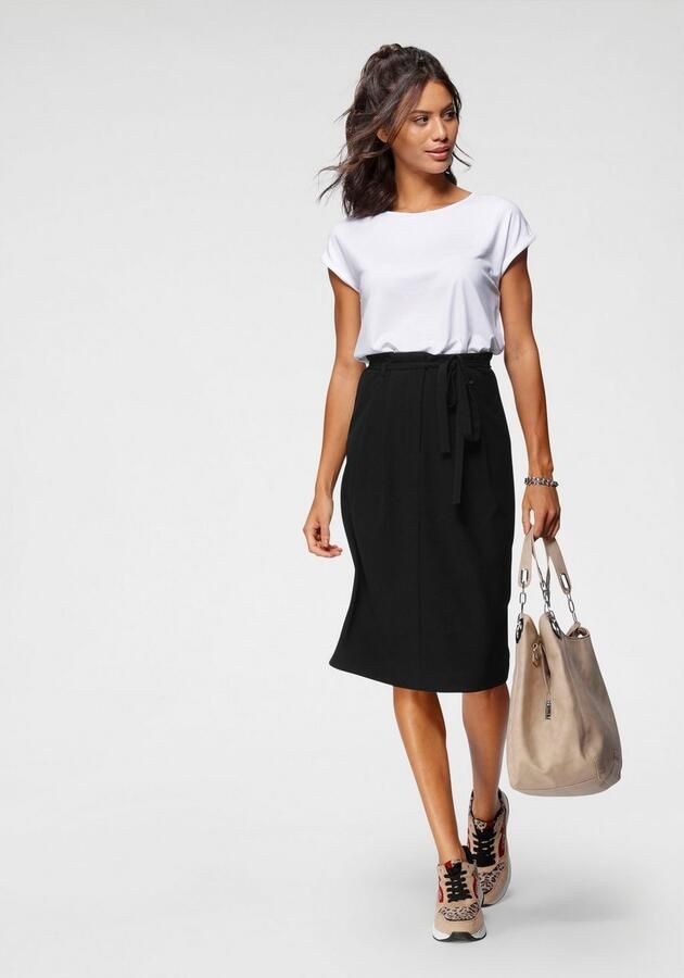 Tamaris T-shirt met ronde halslijn en oversized mouwen - Foto 6