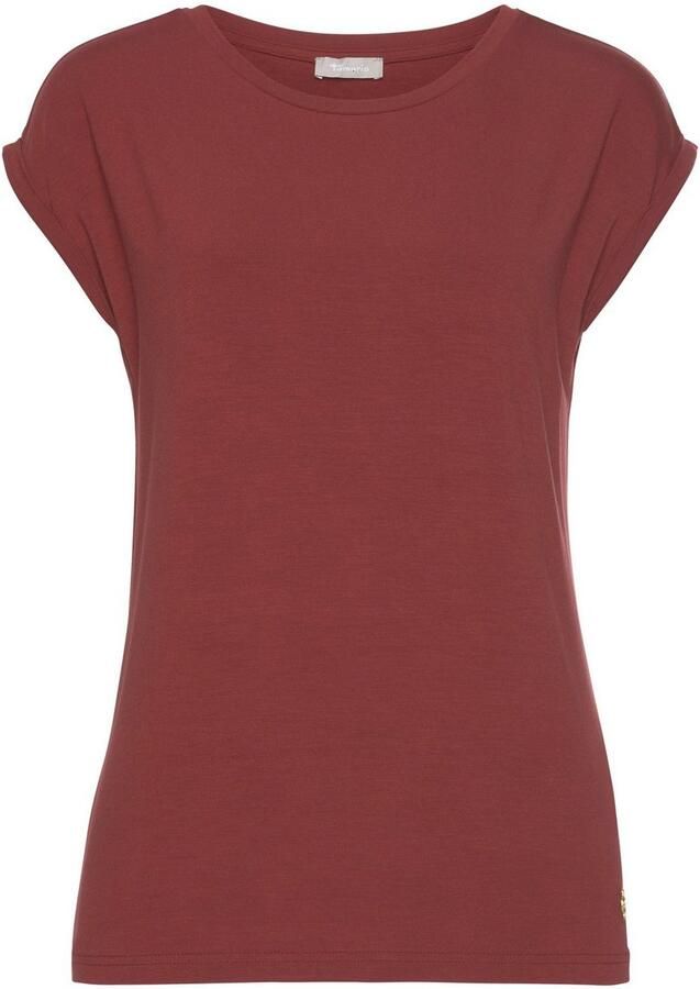 Tamaris T-shirt met ronde halslijn en oversized mouwen - Foto 3