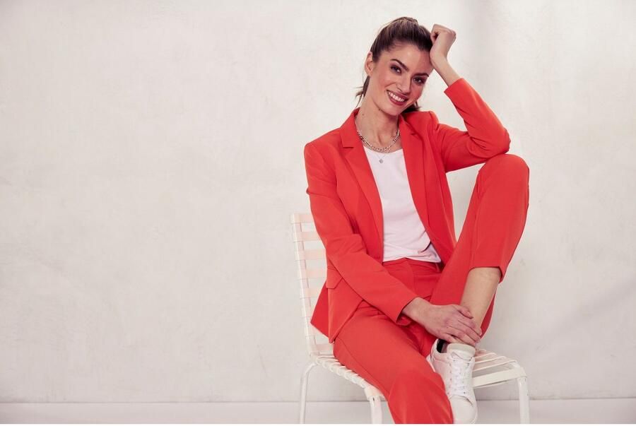 Tamaris T-shirt met ronde halslijn en oversized mouwen - Foto 8