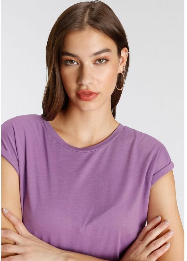 Tamaris T-shirt met ronde halslijn en oversized mouwen - Foto 1