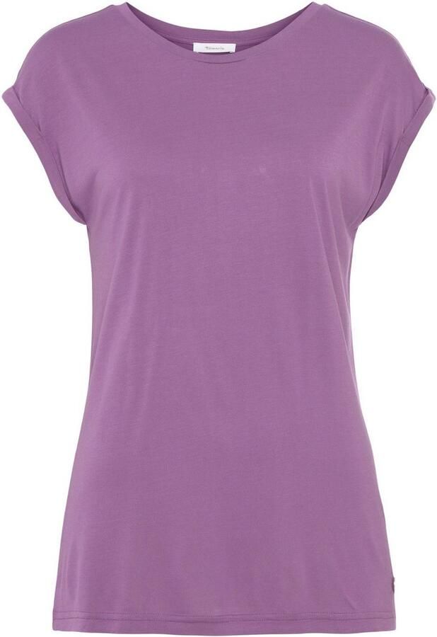 Tamaris T-shirt met ronde halslijn en oversized mouwen - Foto 6