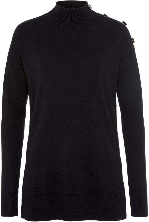 Tamaris Trui met staande kraag met knopen op de schouder - Foto 7