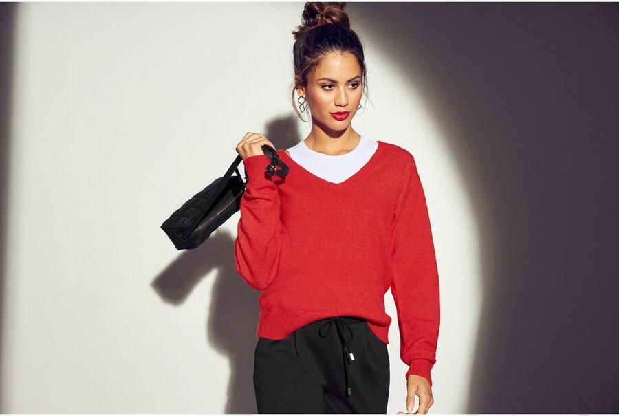 Tamaris Trui met V-hals met frontbies - Foto 8