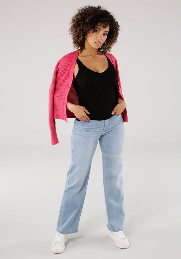 Tamaris Wijde jeans figuurvolgende pasvorm met steekzakken hoge taille - Foto 11