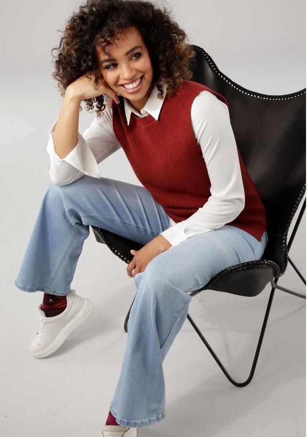 Tamaris Wijde jeans figuurvolgende pasvorm met steekzakken hoge taille - Foto 5