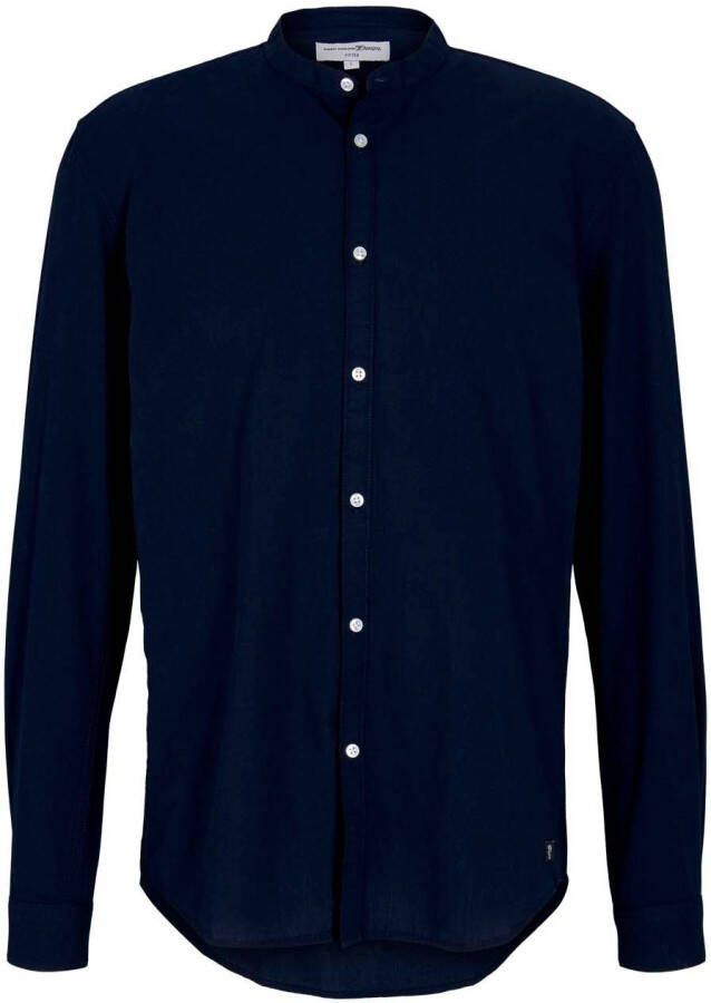 Tom Tailor Denim Overhemd met lange mouwen met mao-kraag