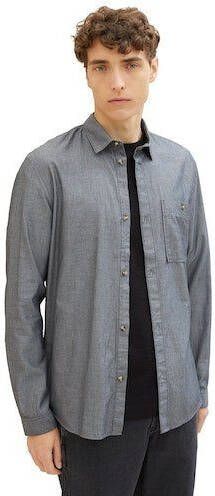 Tom Tailor Denim Overhemd met lange mouwen met visgraatpatroon