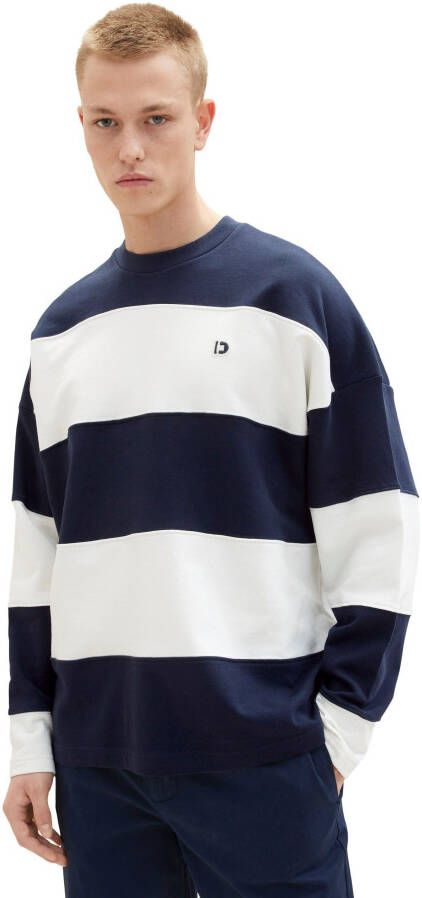 Tom Tailor Denim Oversized sweatshirt met streepmotief